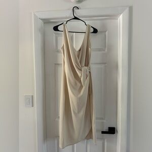H&M True Wrap Cream Dress size M NEW